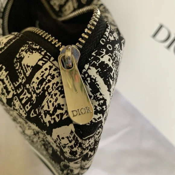 NIB Dior Black & White Plan De Paris Map VIP  Pouch /Makeup Bag - Picture 4 of 5